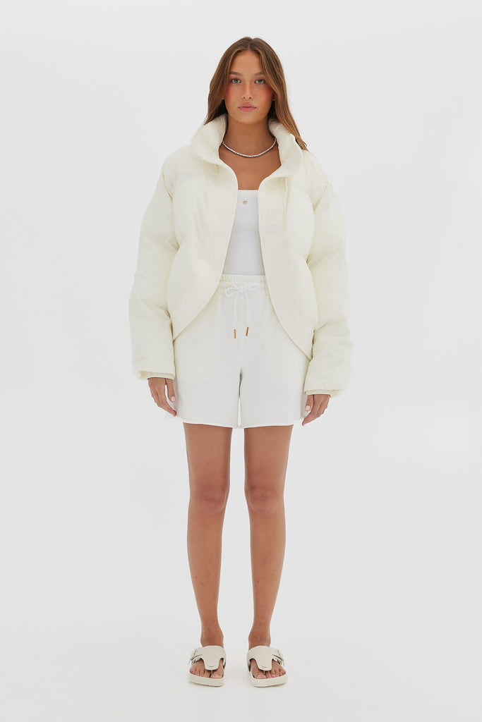 Curved Front Puffer - Ivory Coats & Jackets Toast Society 
