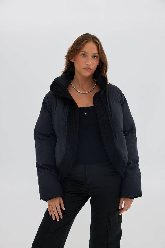 Curved Front Puffer - Black Coats & Jackets Toast Society 