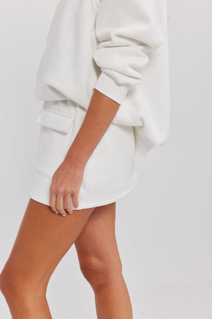 Move With Love Jersey Skirt - White Mini Skirt Toast Society 